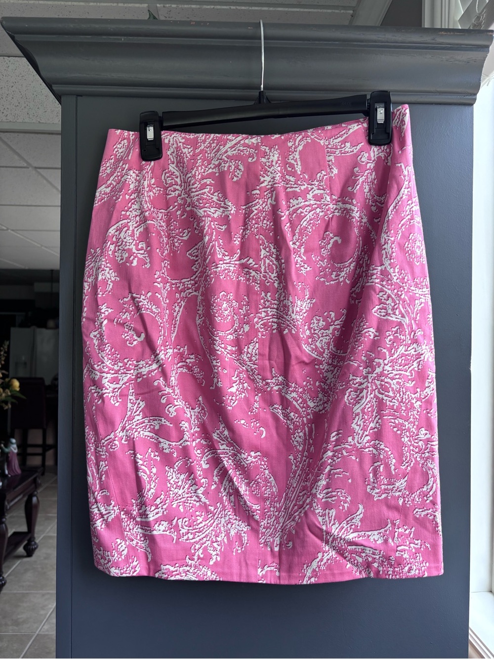 W by Worth peach pink Paisley-Print Pencil Skirt